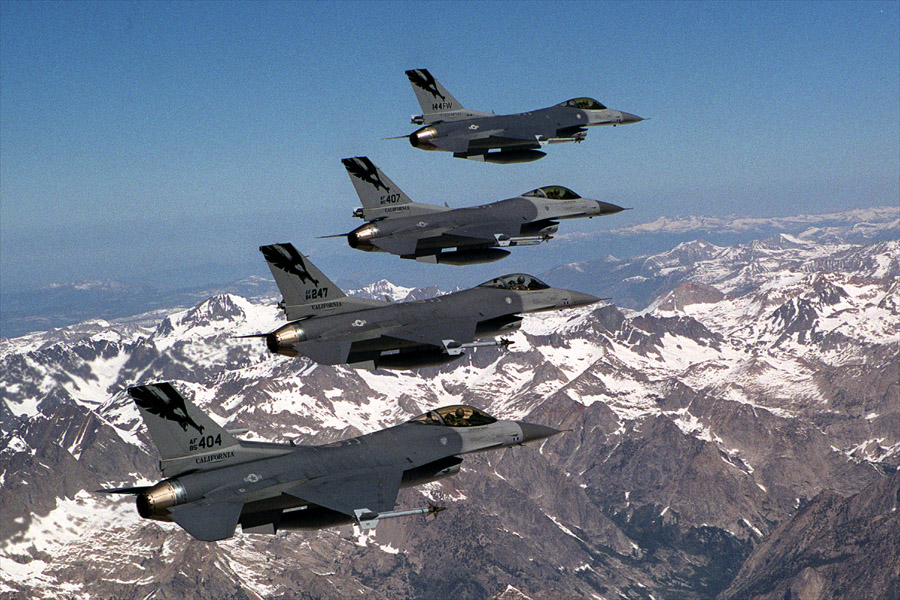 F-16Cs Over The Sierras